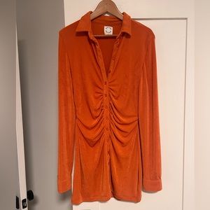 With Jean Orange Andy Dress